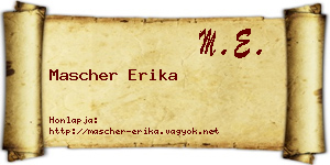 Mascher Erika névjegykártya